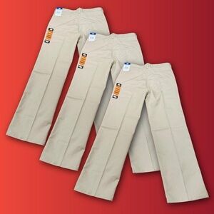 3 x School Uniform Skater Dickies Beige Tan Classic Fit Straight Leg 18 Husky